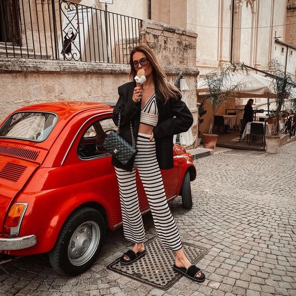 ZARA NWT 2 Piece Top & Pants Stripe Knit Set - Picture 8 of 16